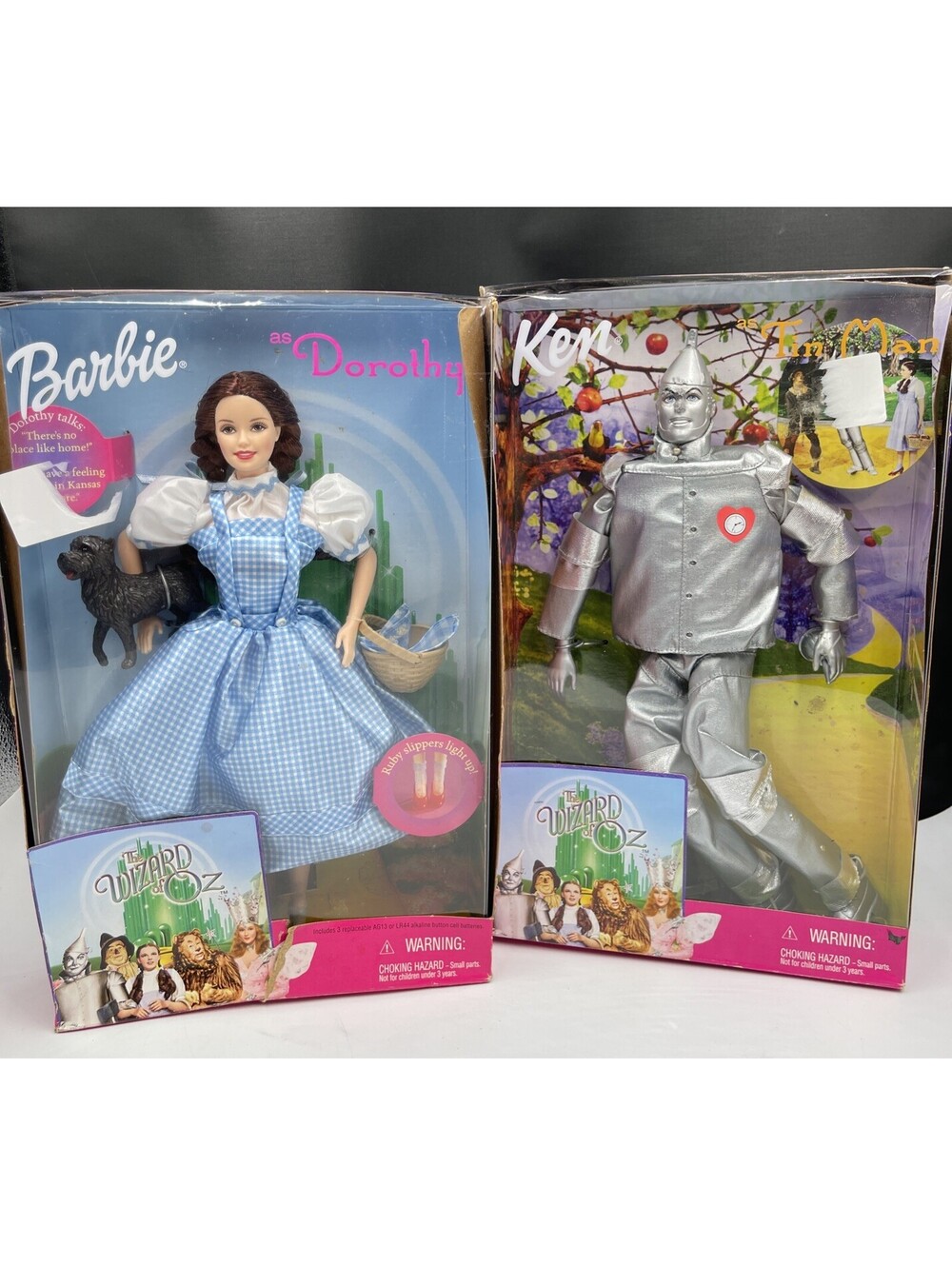 Vintage 1999 Mattel The Wizard of Oz Barbie as Dorothy & Ken as Tin Man Doll Lot